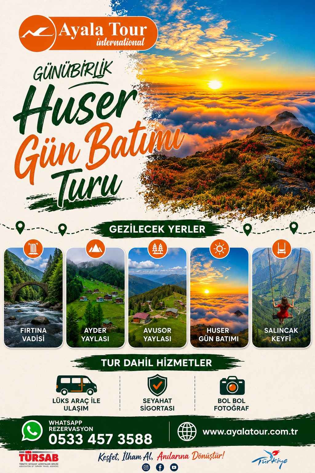 huser yaylası gün batımı turu