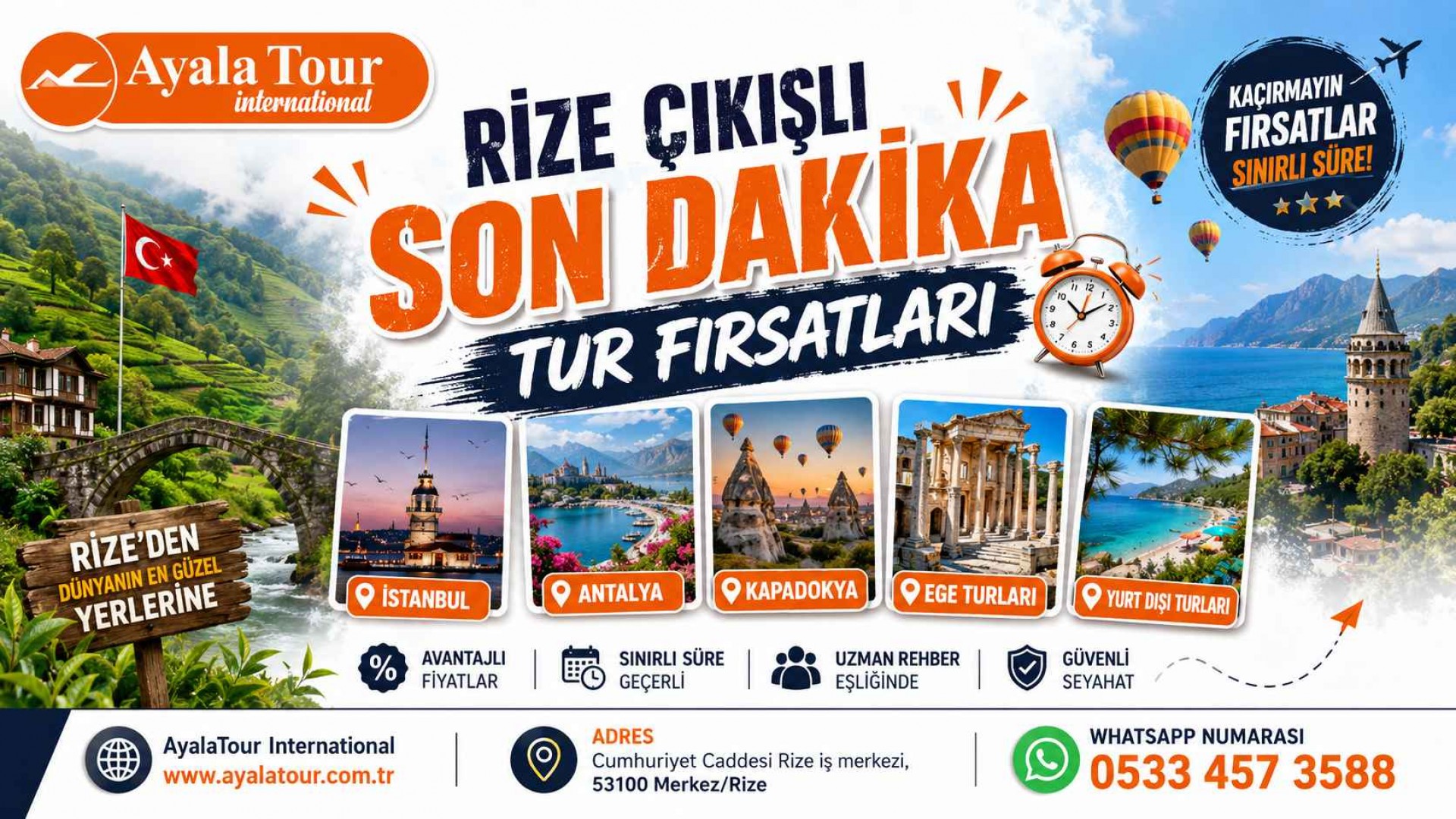 Rize Çıkışlı Son Dakika Tur Fırsatları 2026