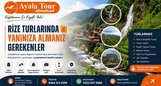 Rize Turlarında Yanınıza Almanız Gerekenler