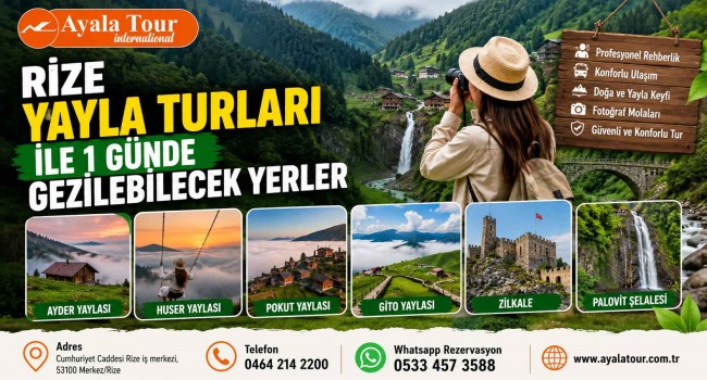 Rize Yayla Turları ile 1 Günde Gezilebilecek Yerler