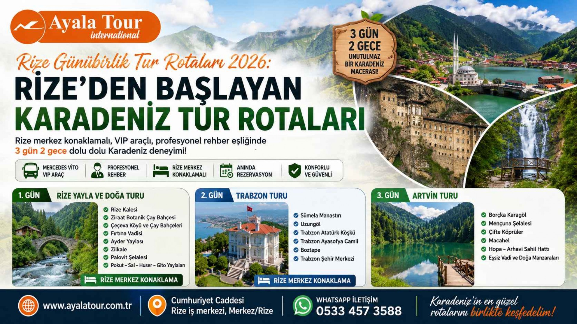 Rize'den Başlayan Karadeniz Tur Rotaları
