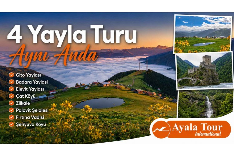 Rize Çıkışlı Günübirlik Yayla Turları ile Ayder, Huser, Pokut ve Gito Yaylaları