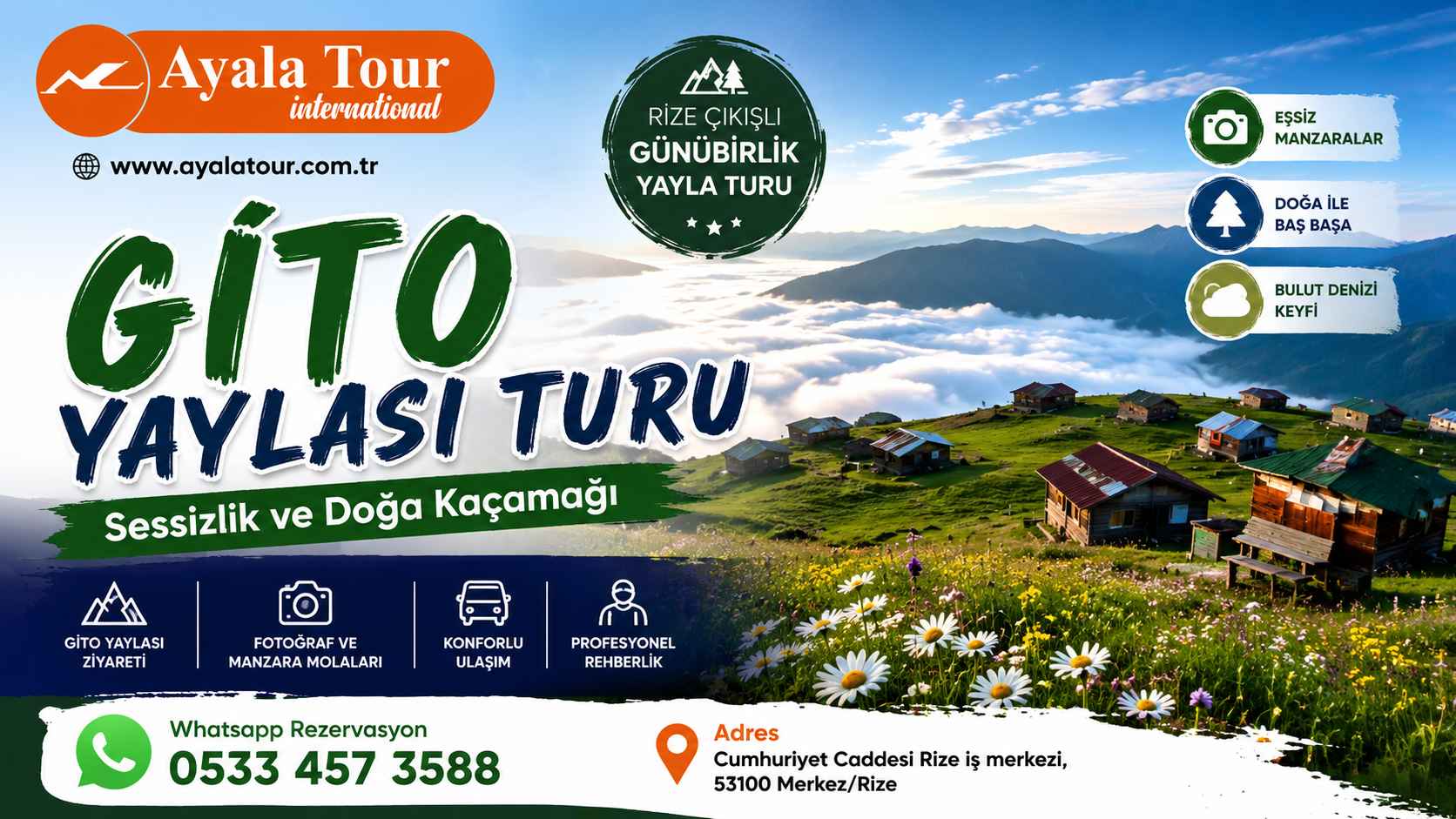 Gito Yaylası Turu 2026 - Rize Çıkışlı Günübirlik Yayla Turu