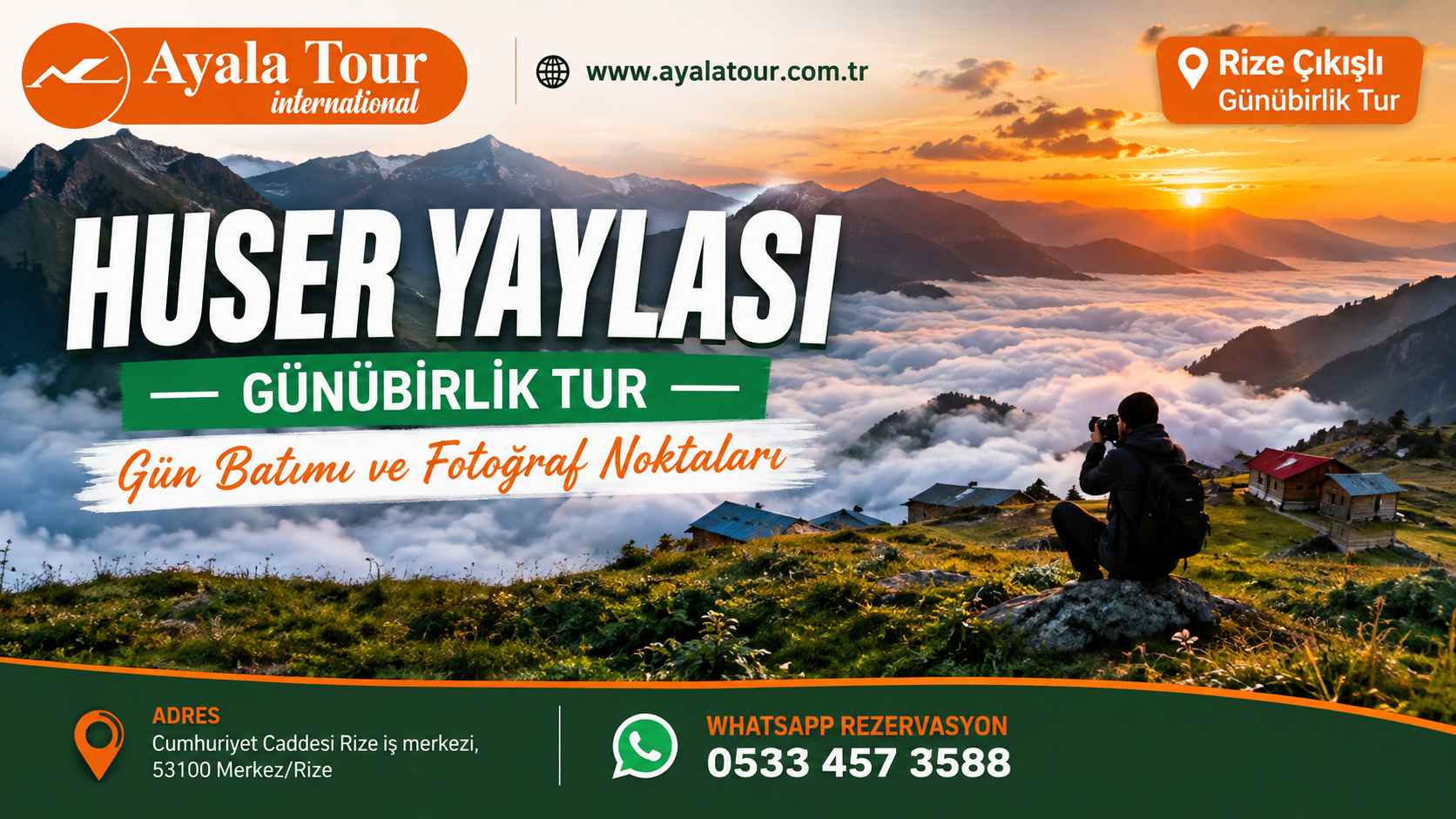 Huser Yaylası Günübirlik Tur 2026 – Rize Çıkışlı Gün Batımı ve Fotoğraf Noktaları