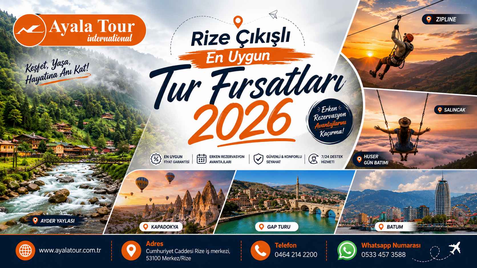 Rize çıkışlı en uygun tur fırsatları 2026 Karadeniz yayla turları ve Batum tur kampanyaları