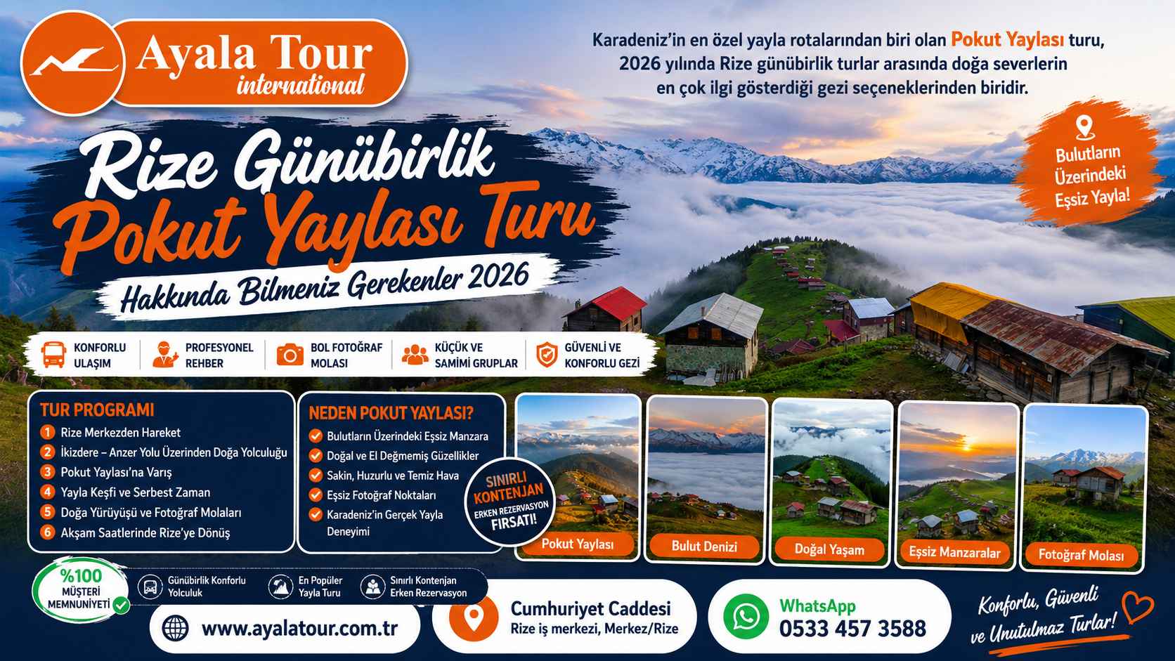 Rize günübirlik yayla turları Badara Yaylası tur rehberi 2026 AyalaTour International