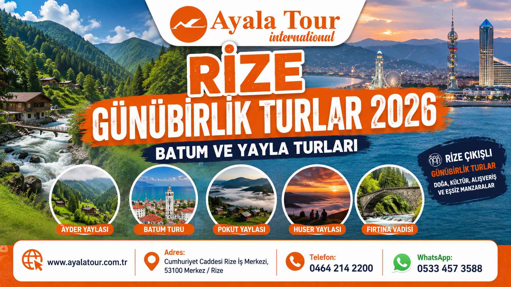 Rize Günübirlik Turlar 2026 - Rize Çıkışlı Turlar ve Karadeniz Yayla Turları