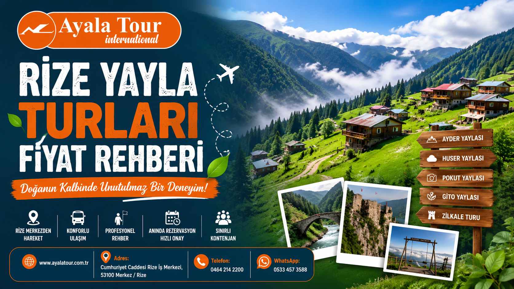 Rize Yayla Turları Fiyat Rehberi 2026 - Güncel Yayla Tur Fiyatları | Ayala Tour Rize Yayla Turları Fiyat Rehberi 2026 | Rize Çıkışlı Günübirlik Yayla Turları | Ayala Tour
