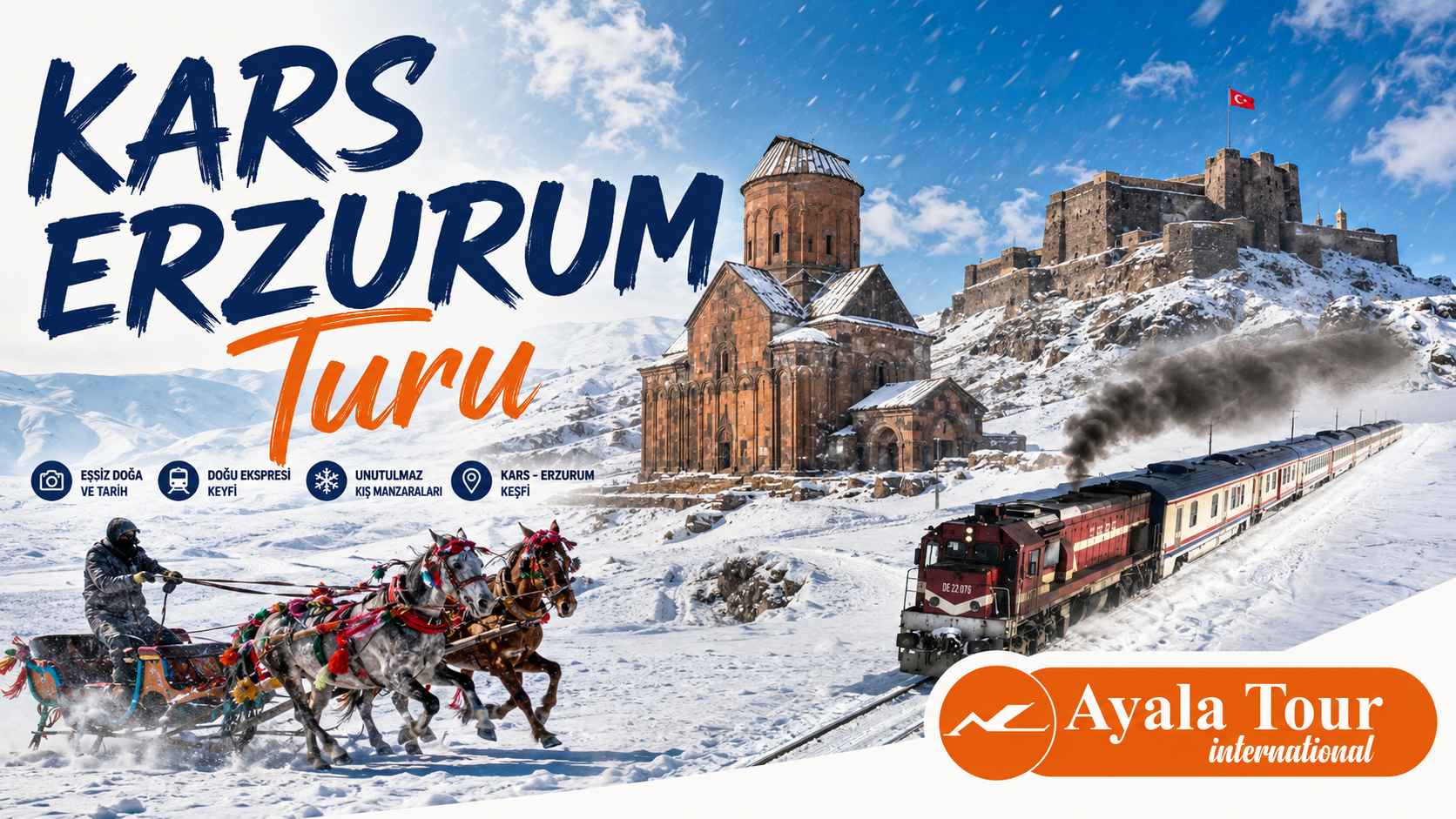 Doğu Ekspresi Kars Erzurum Turu - Rize Çıkışlı 2 Gün 1 Gece Konaklamalı Tren Turu | Ayala Tour International