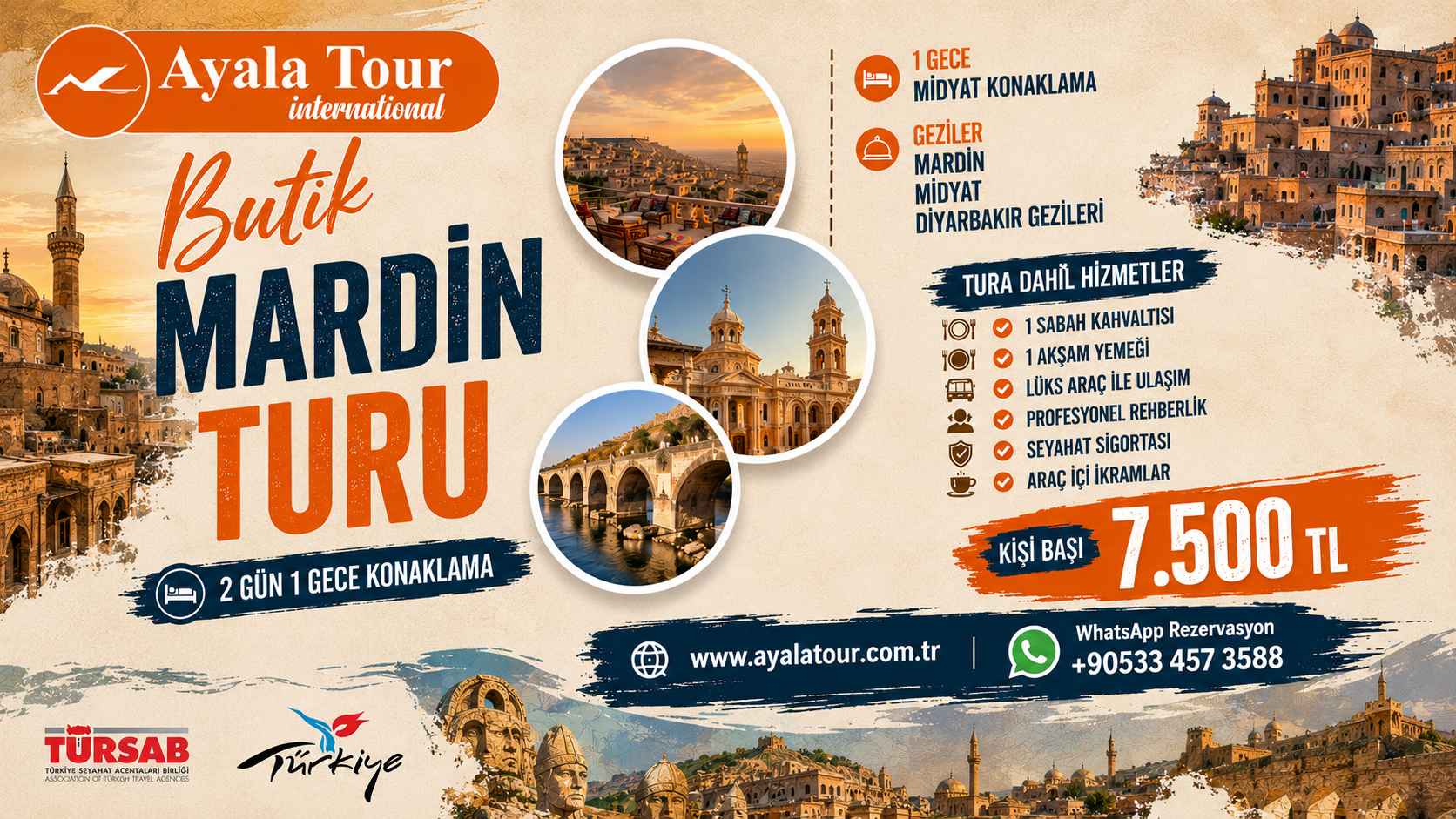 Butik Mardin Midyat Turu - Mardin taş evleri ve Midyat konakları gezisi
